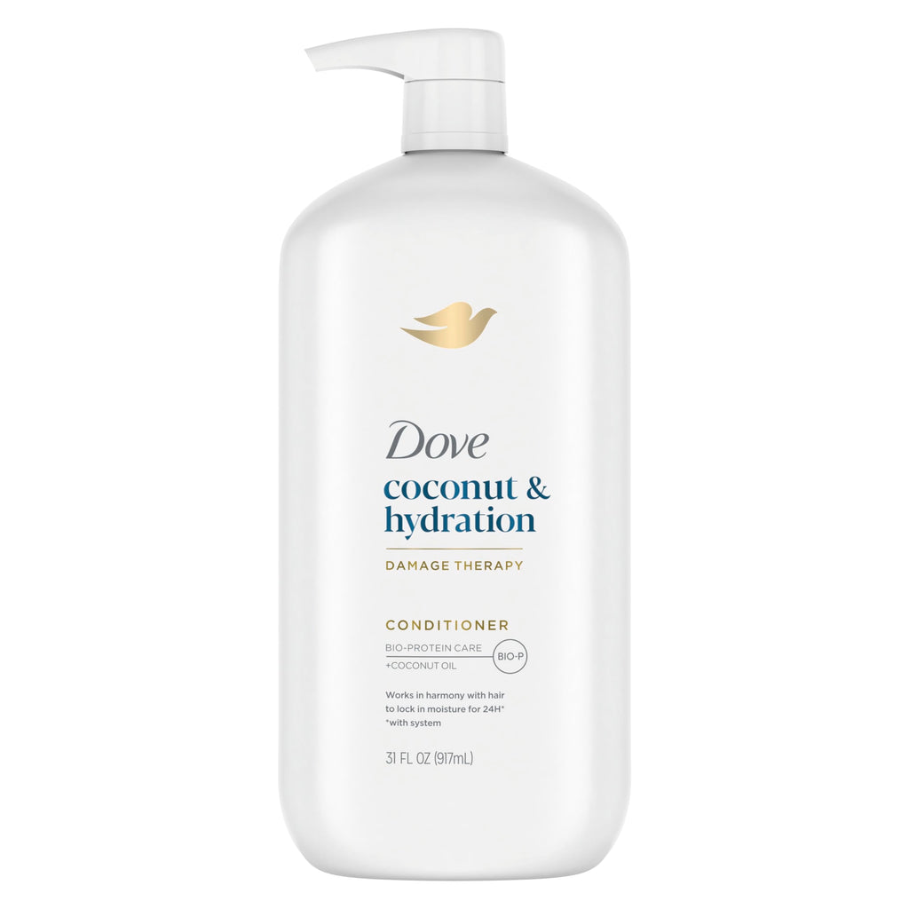 Dove Conditioner Coconut & Hydration Pack of 4 for Dry Hair Conditioner with Coconut Oil Jojoba Oil & Sweet Almond Oil 31 oz