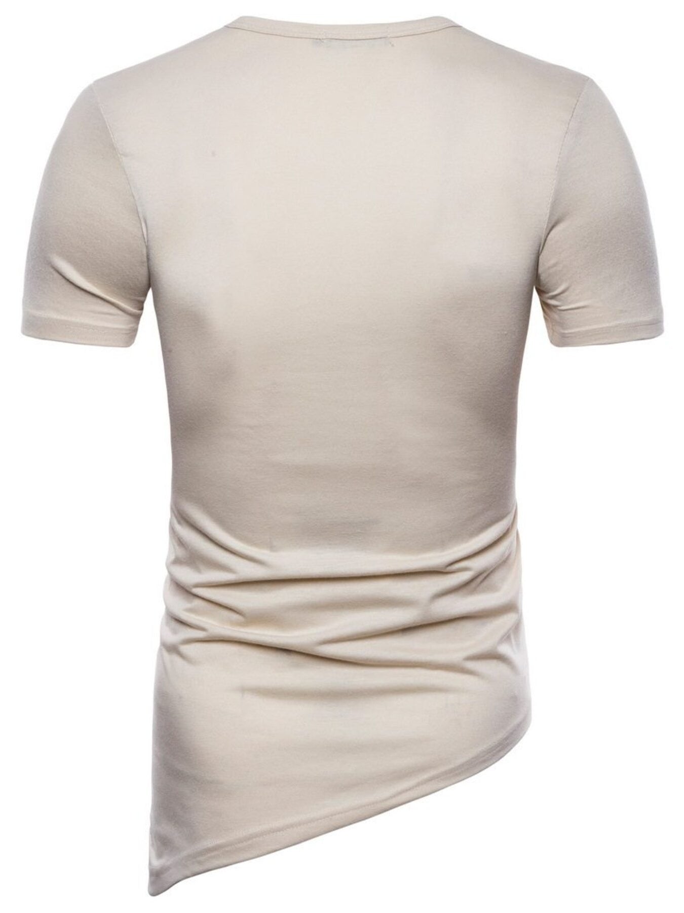 Men's Lace-Up Asymmetric Hem T-Shirt