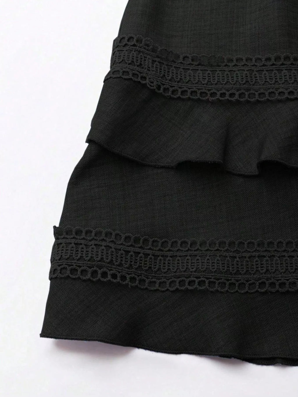 Lace Detail V-Neck Mini Dress