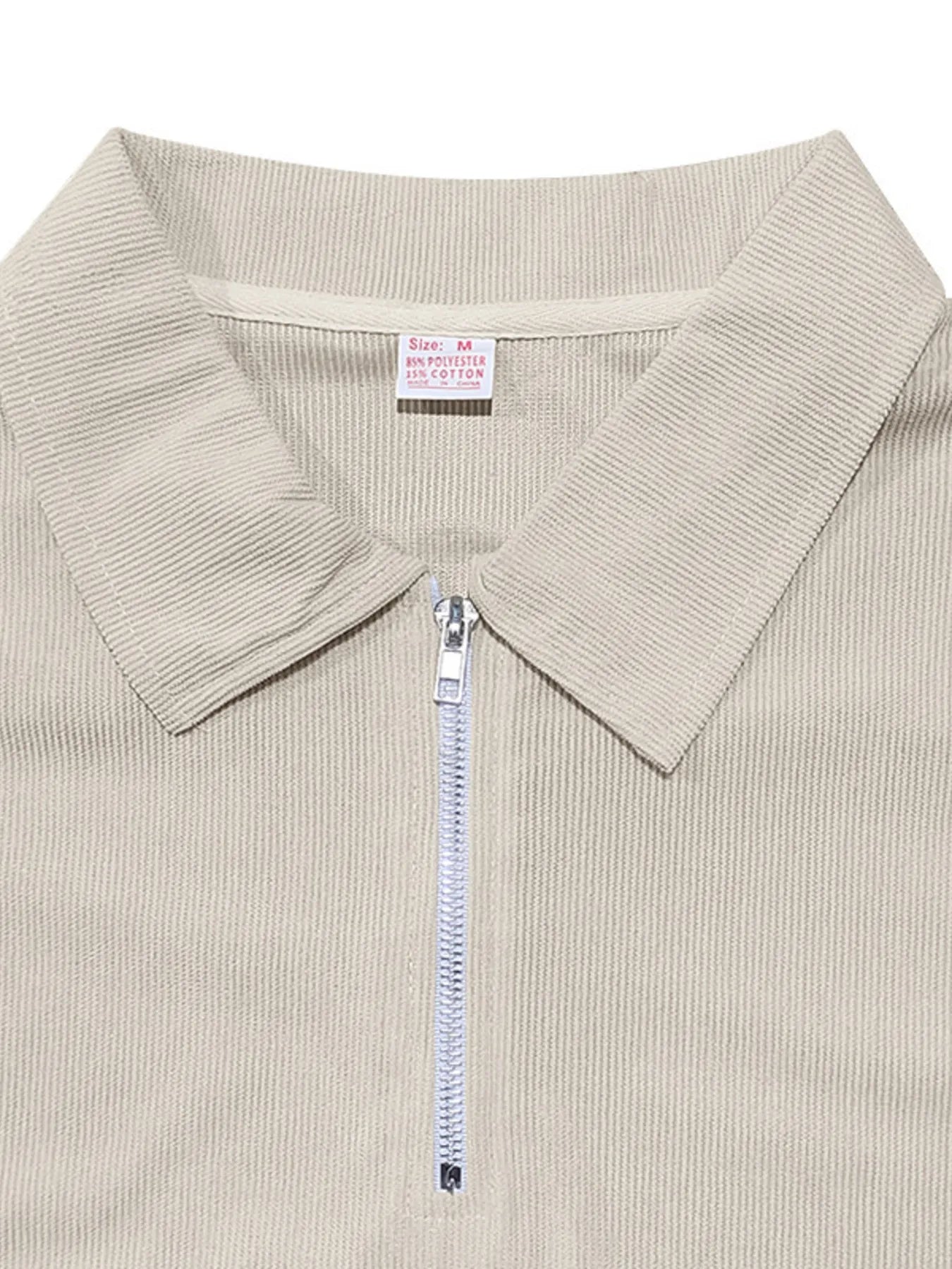 Men's Full Size Quarter Zip Short Sleeve Polo and Pants Set Plus Size