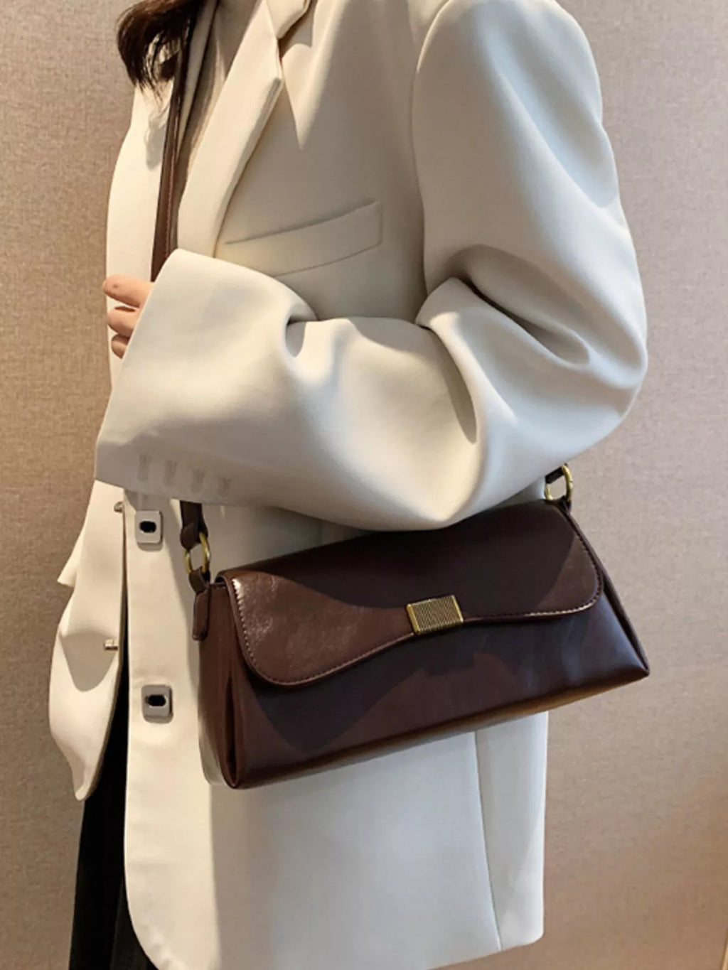 Leather Flap Shoulder Bag