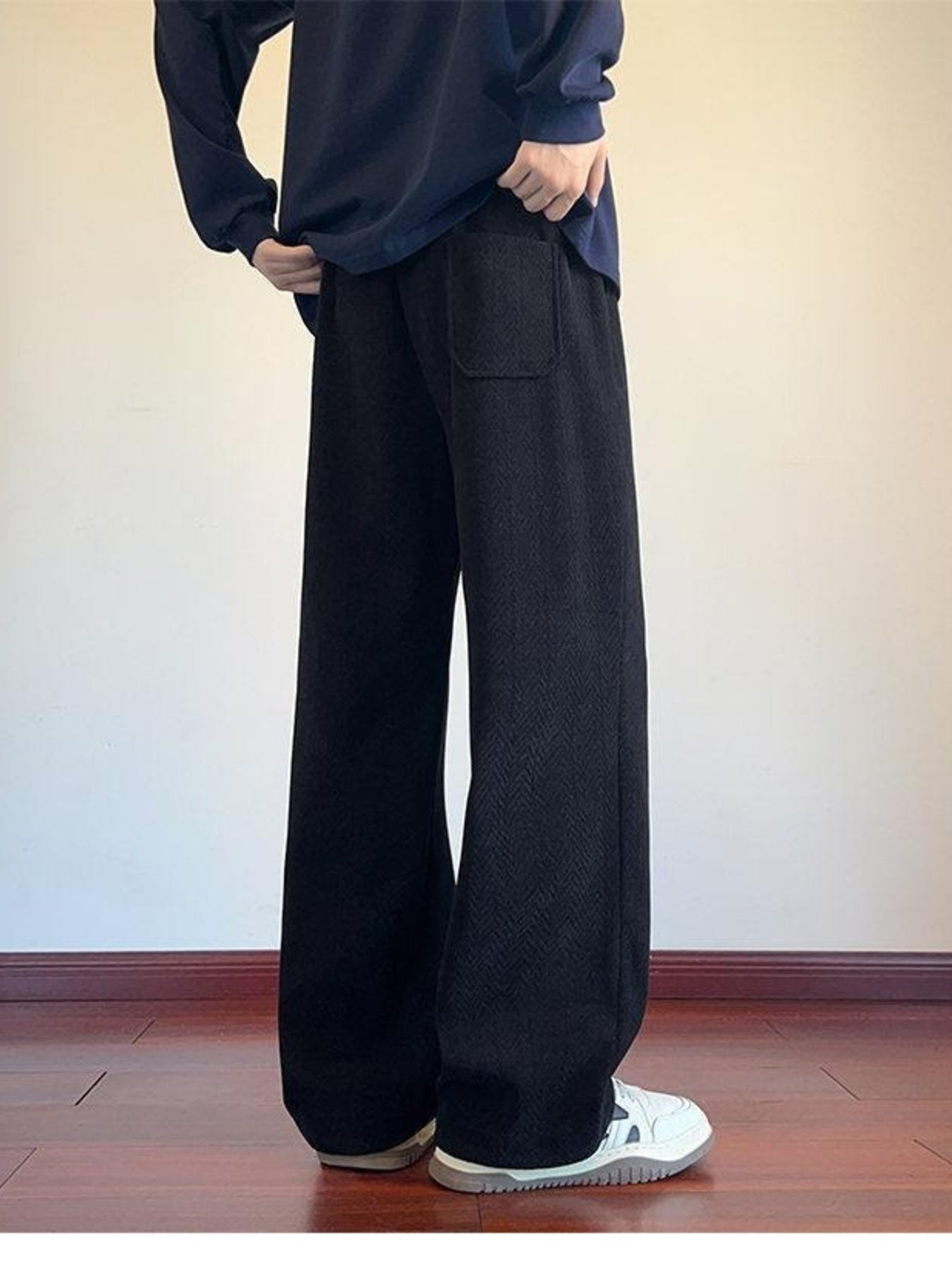 Men's Plus Size Textures Wide Leg Pants
