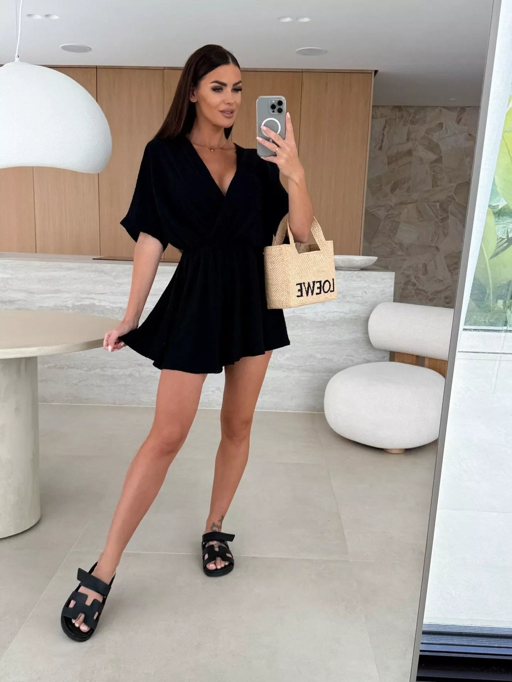 Surplice Short Sleeve Romper