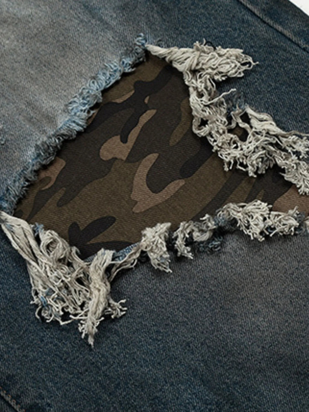 Men's Distressed Wide-Leg Wash Jeans