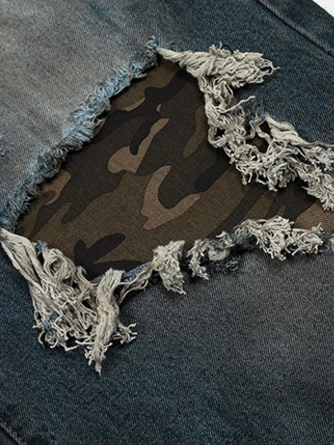 Men's Distressed Wide-Leg Wash Jeans