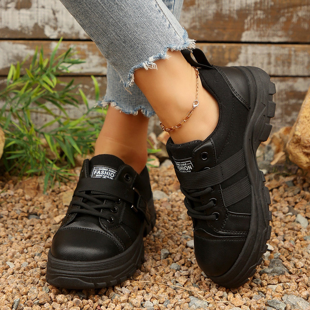 Lace Up Platform Casual Sneakers