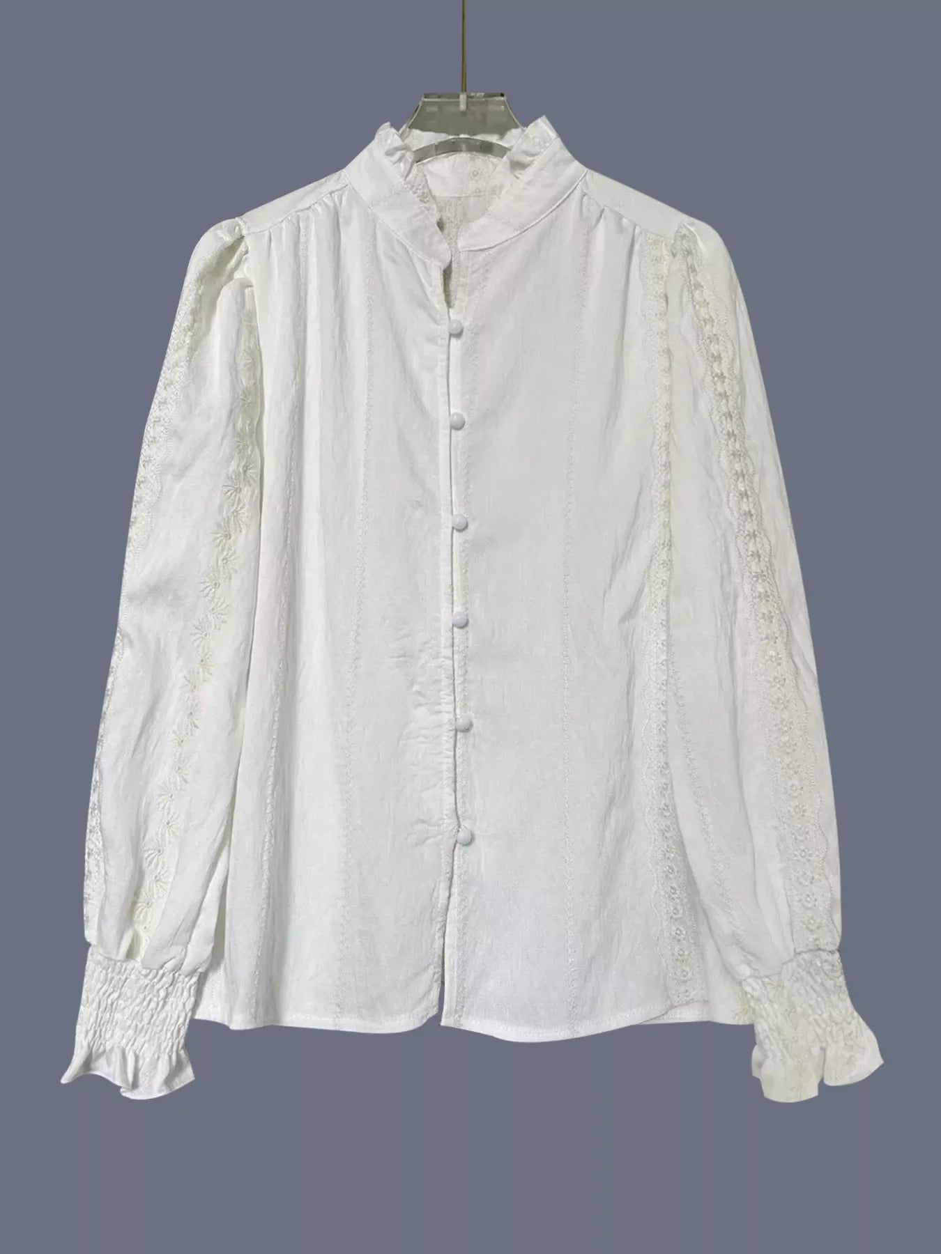 Lace Detail Button Up Shirt