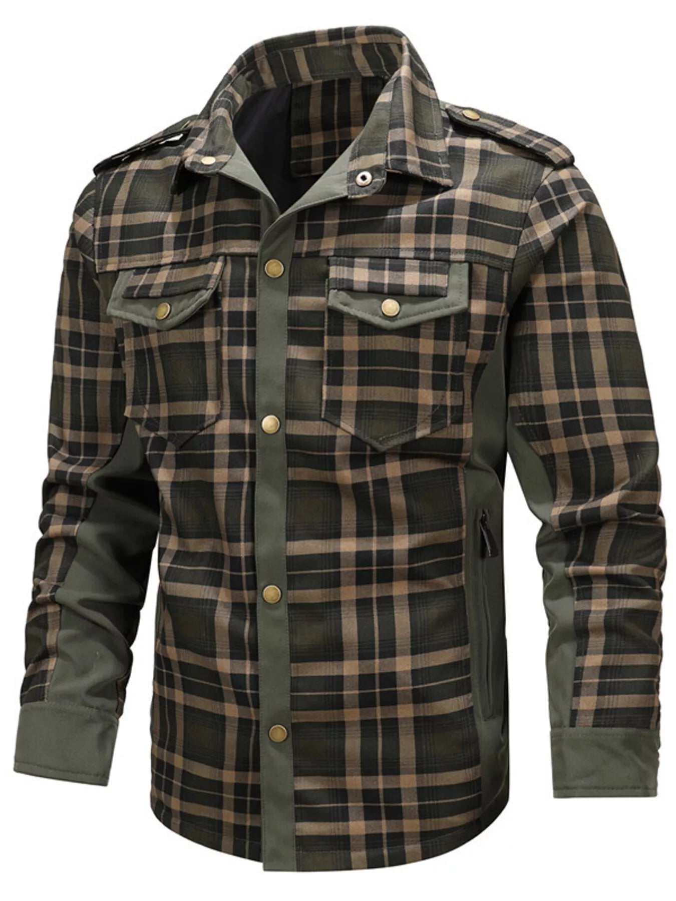 Men's Full Size Button Up Long Sleeve Plaid Shirt Plus Size
