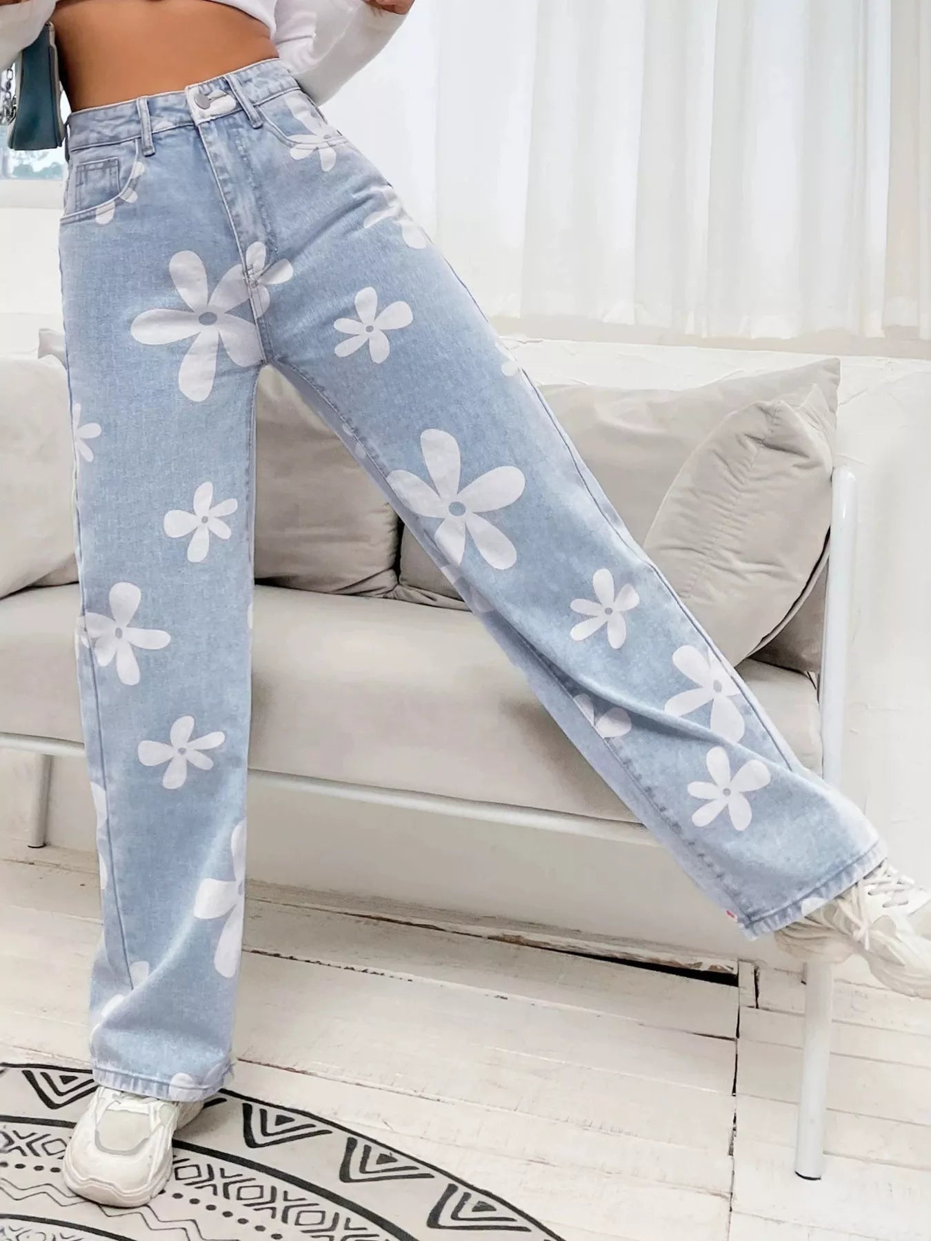 Floral Wide Leg Jeans