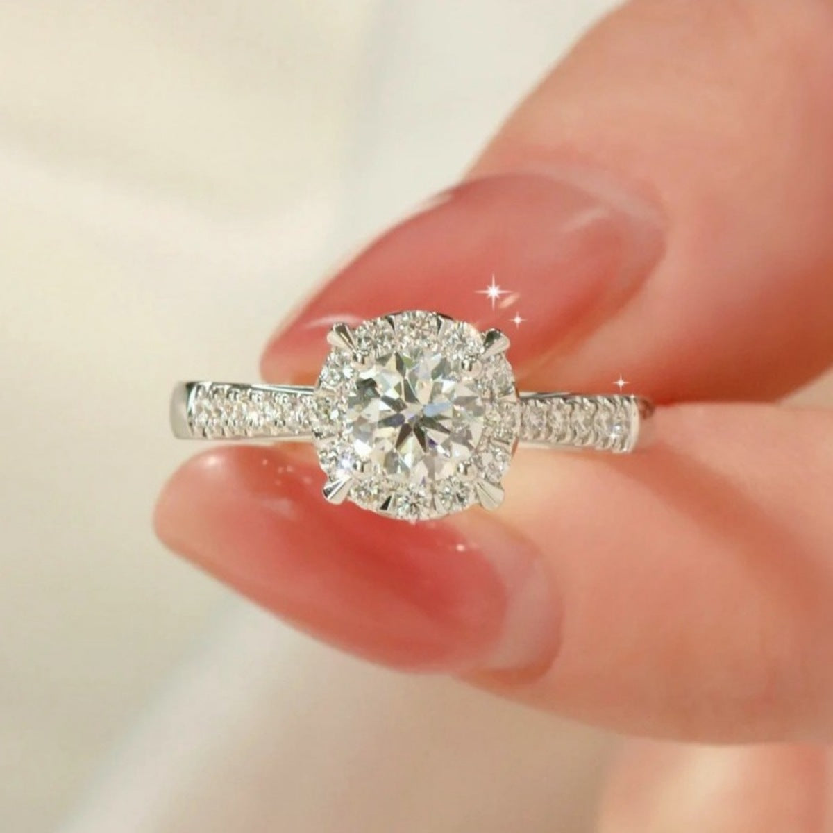 1 Carat Moissanite 925 Sterling Silver Ring