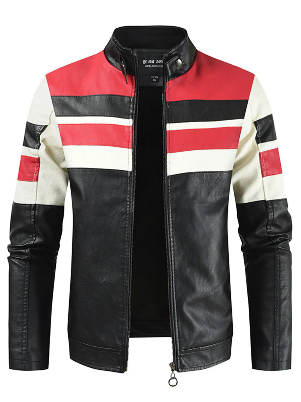 Men's Plus Size Contrast Zip Up Long Sleeve Jacket