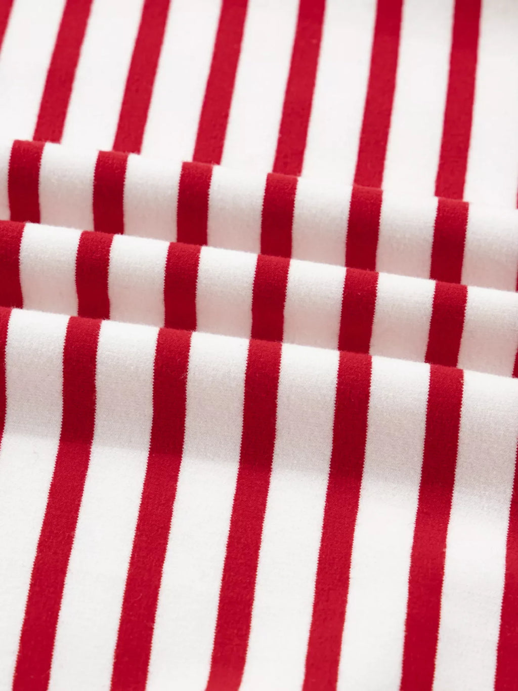 Stripe Round Neck Ruffle Trim Long Sleeve Top