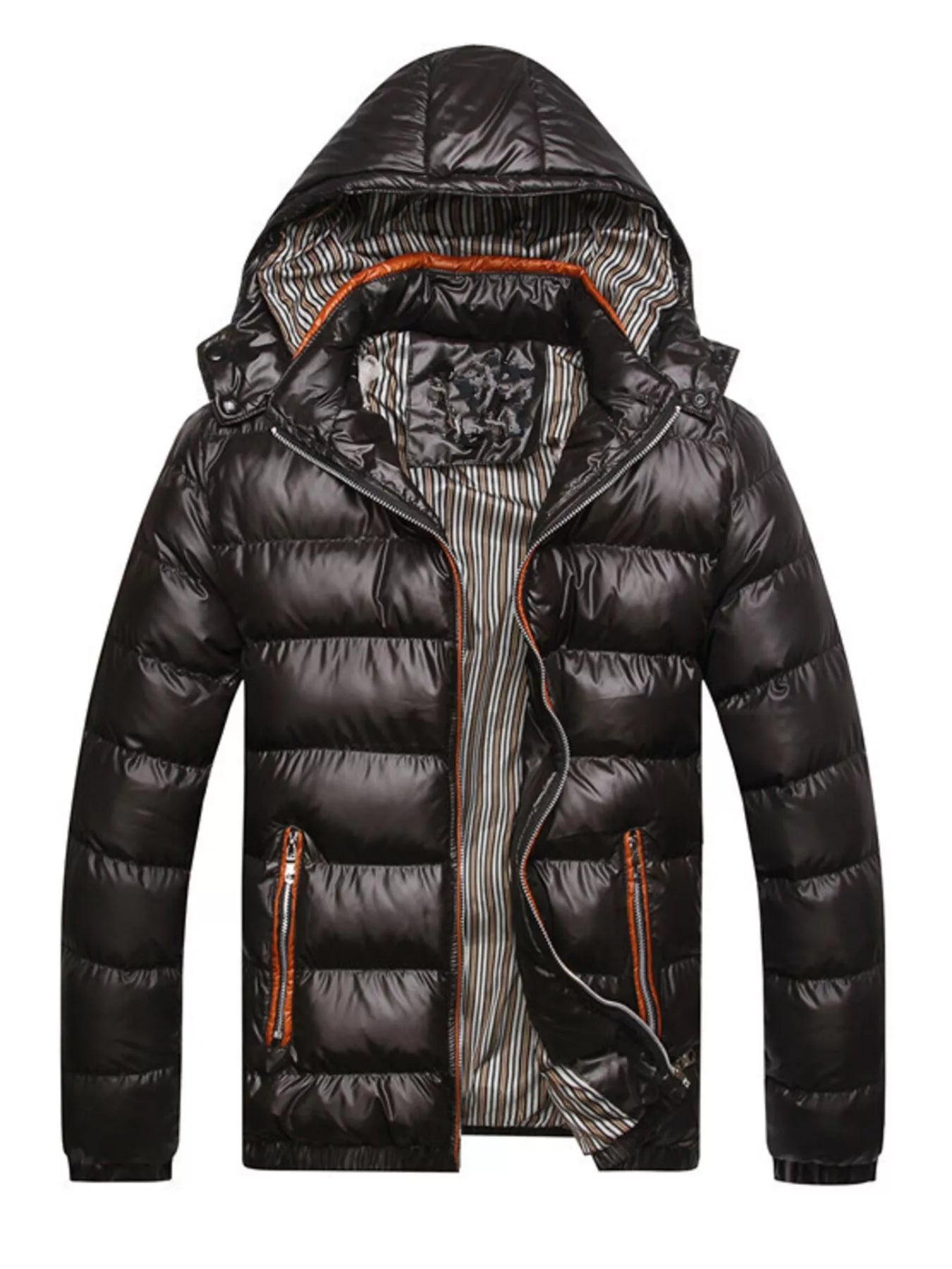 Men's Plus Size Lightweight Hooded Puffer Jacket