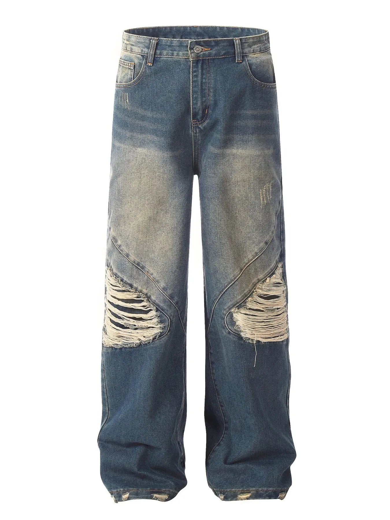 Men's Distressed Wide Leg Jeans