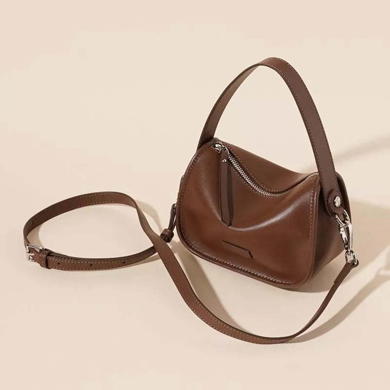 Adjustable Strap Leather Crossbody Bag