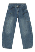 Mid Rise Waist Jeans with Pockets