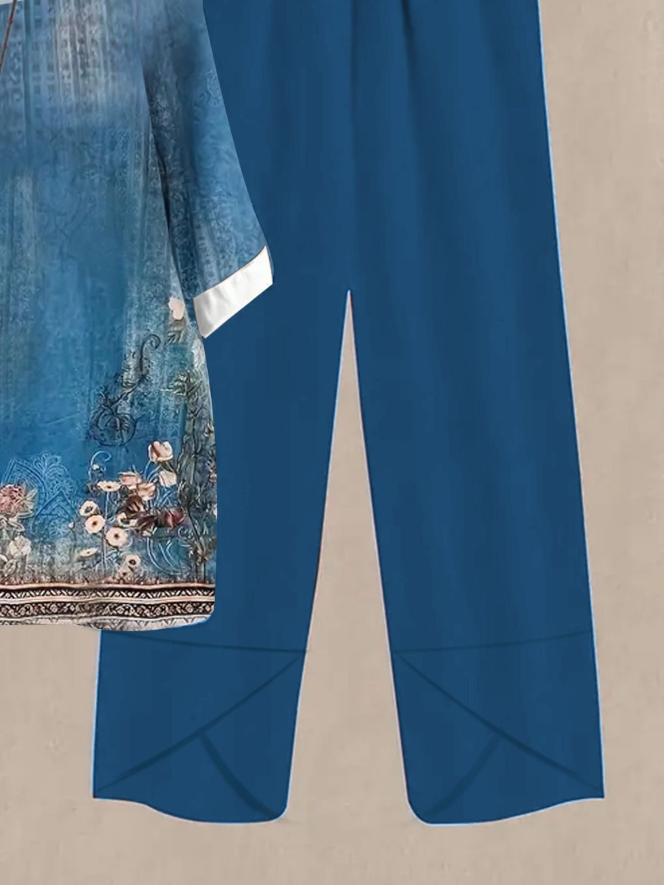 Printed Half Sleeve Top and Pants Set