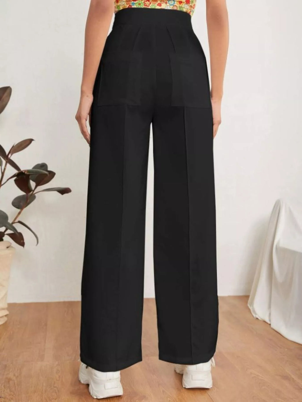 High Waist Straight Leg Dress Pants
