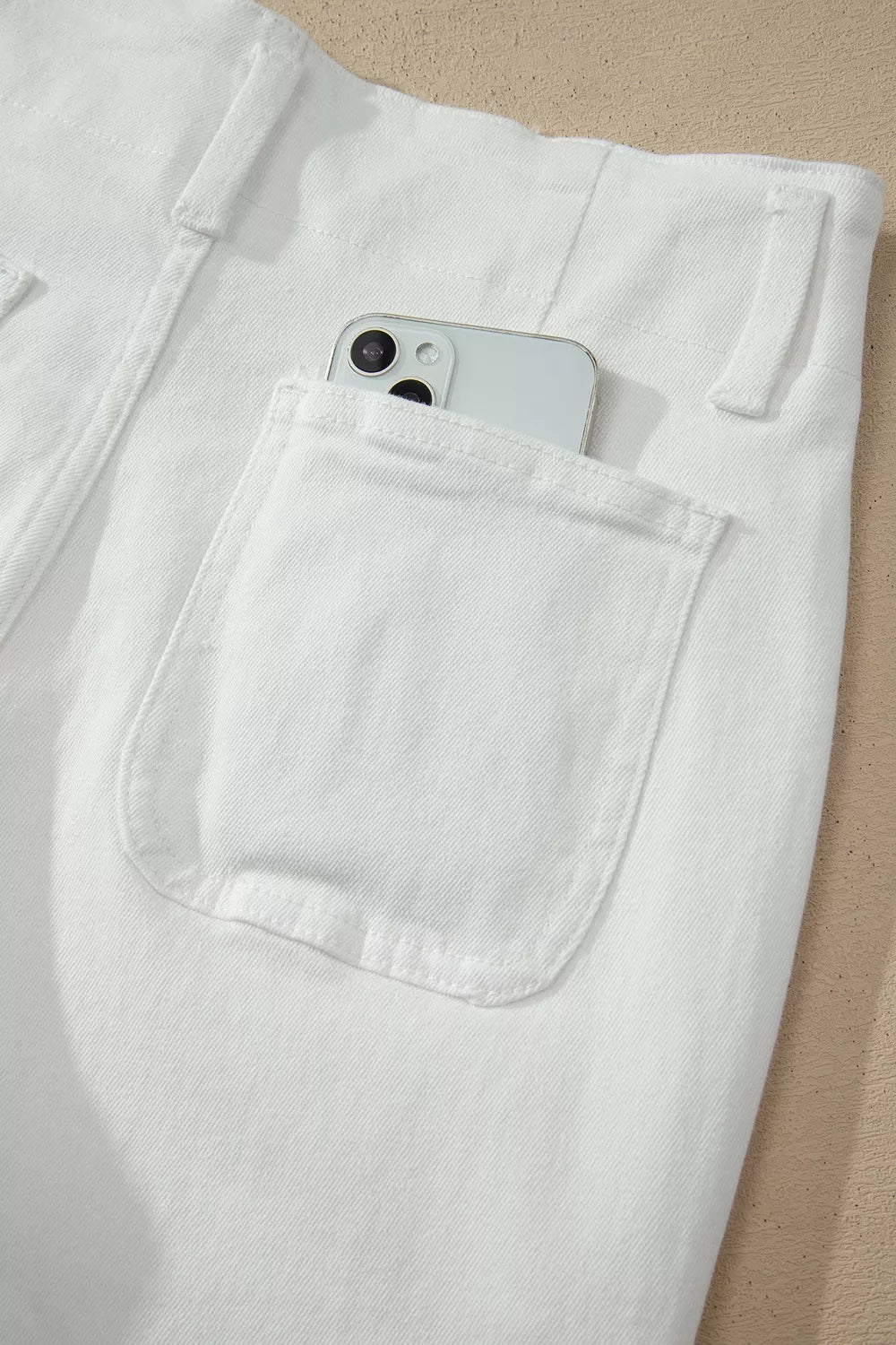 2-Button High Waist Wide Leg Jeans