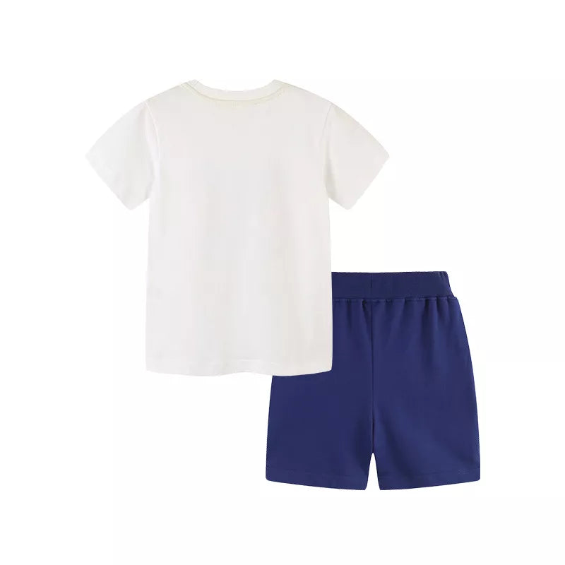 Children's Vehicle Print T-Shirt and Shorts Set