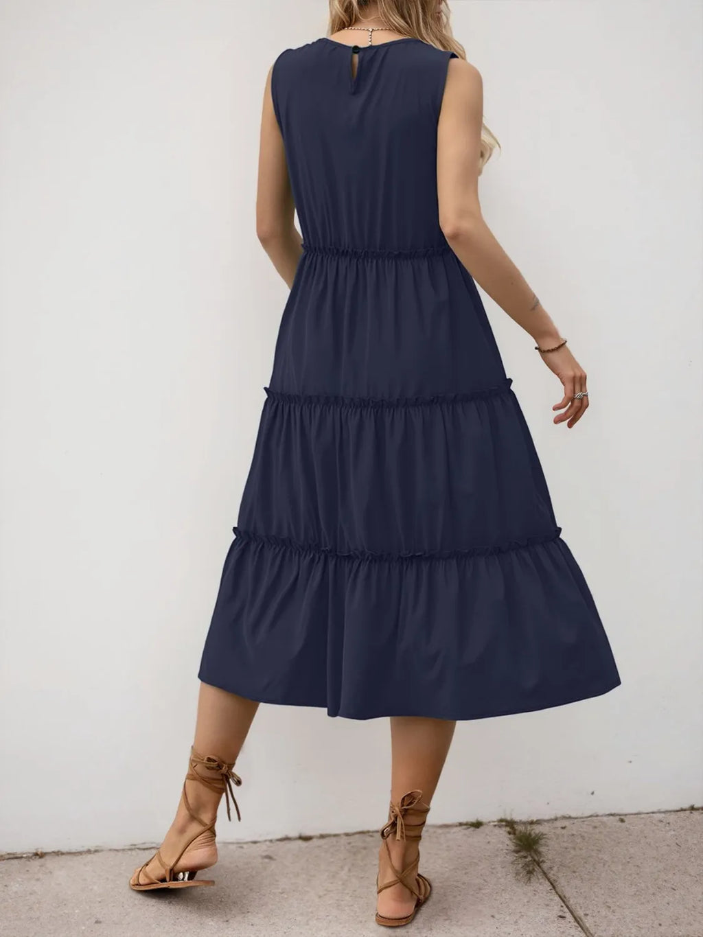 Frill Tiered Midi Dress