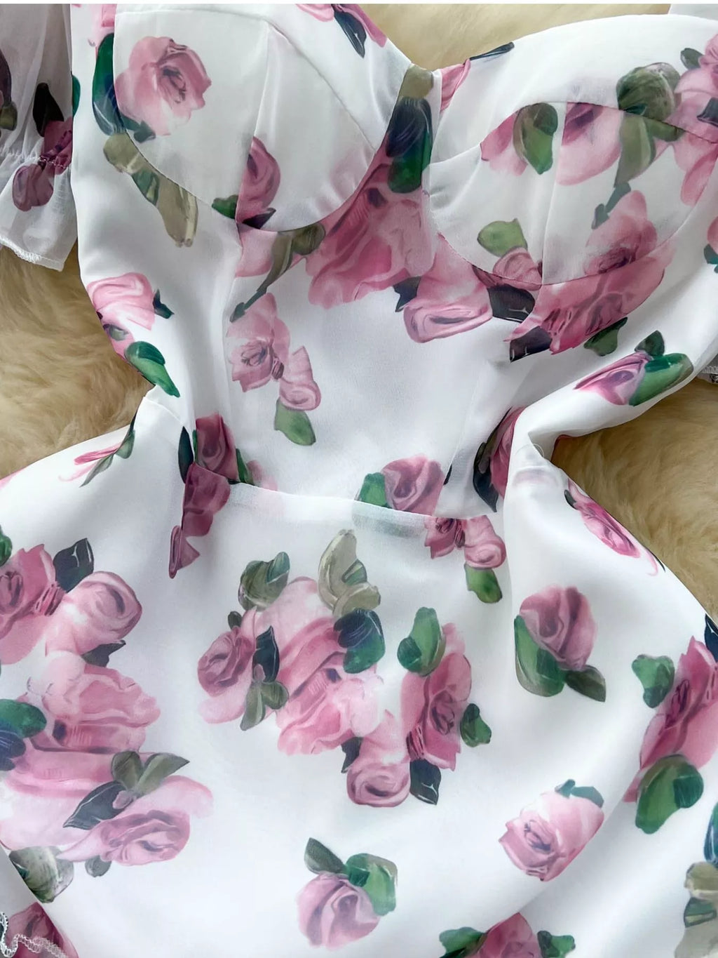 Floral Print Ruffle Hem Midi Dress