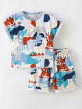 Children's Round Neck Tee and Shorts Set