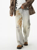 Men's Distressed Wide Leg Jeans