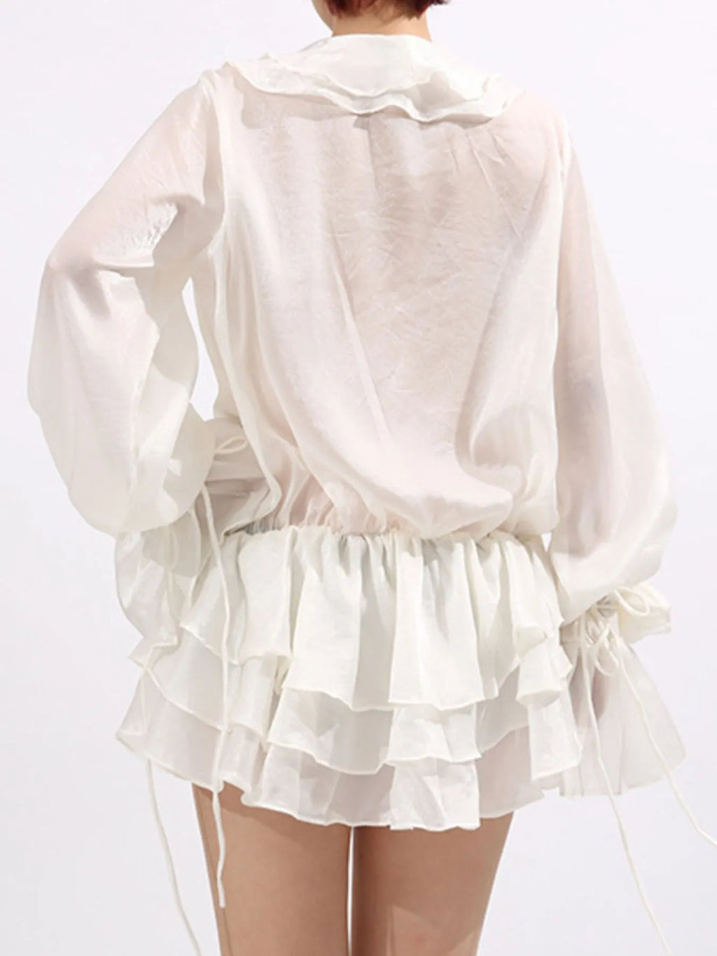 Flower Ruffled Long Sleeve Dress