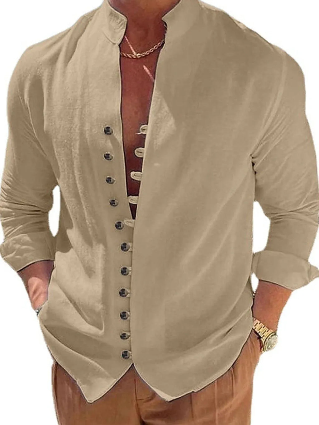 Men's Full Size Button Up Long Sleeve Shirt Plus Size