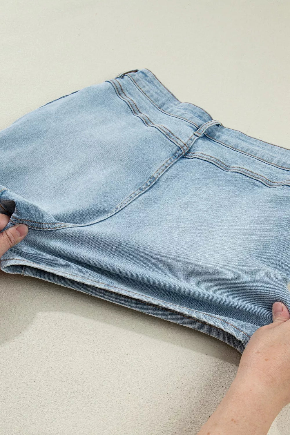 Bow Detail Denim Shorts with Pockets