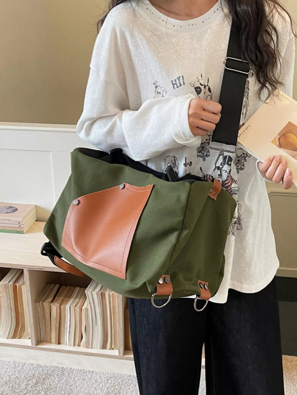 Contrast Color Crossbody Bag