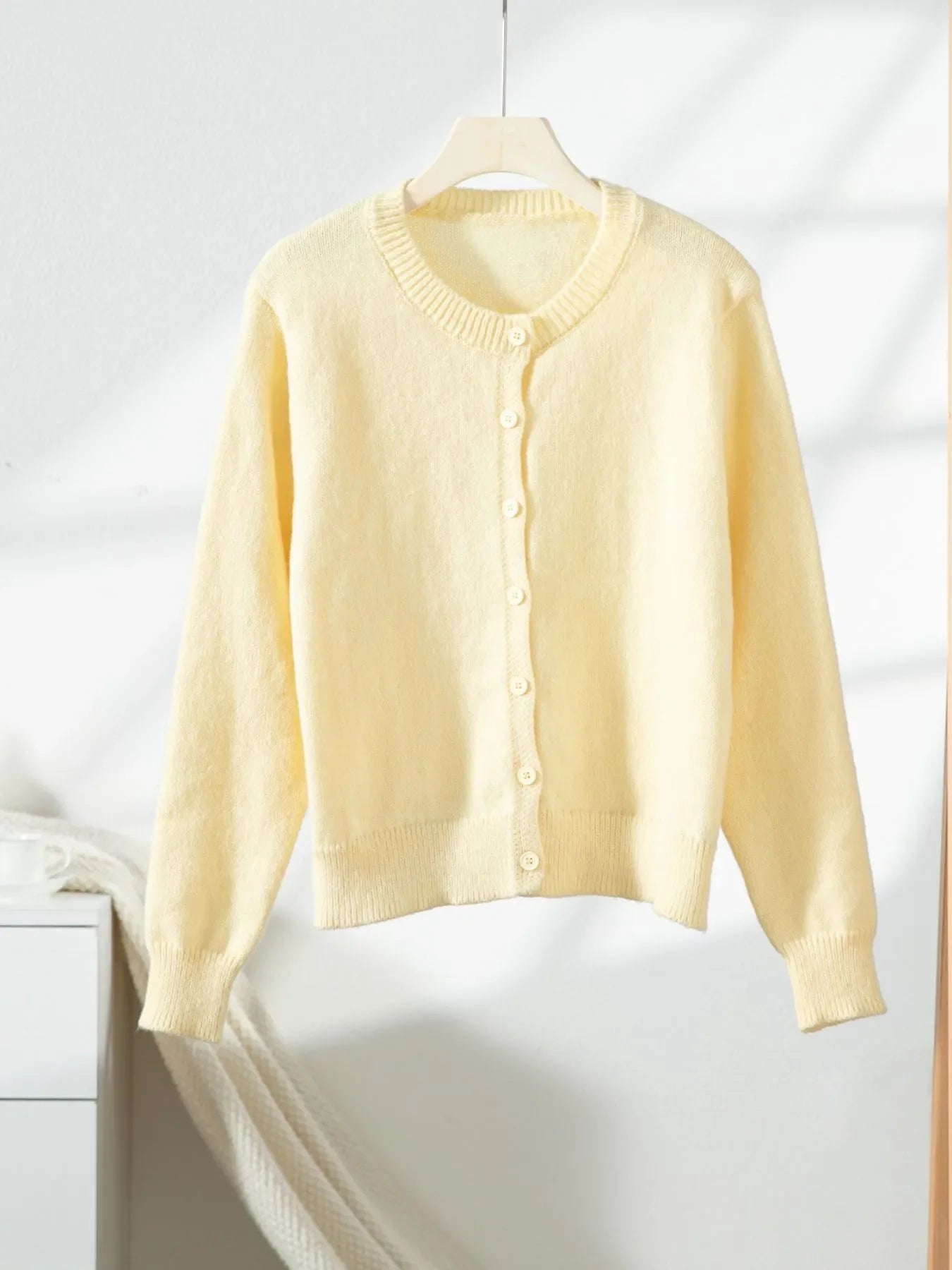 Button-Up Long Sleeve Knit Cardigan