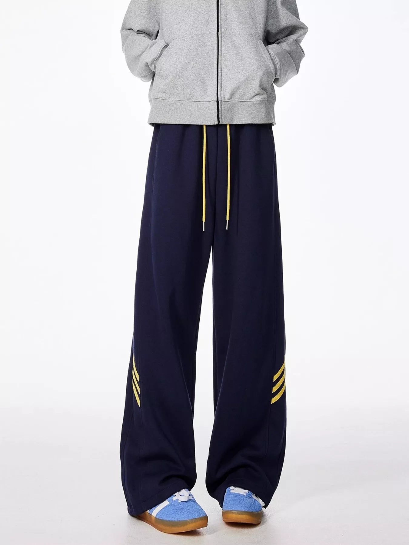 Men's Plus Size Wide Leg Casual Sweatpants with Drawstring