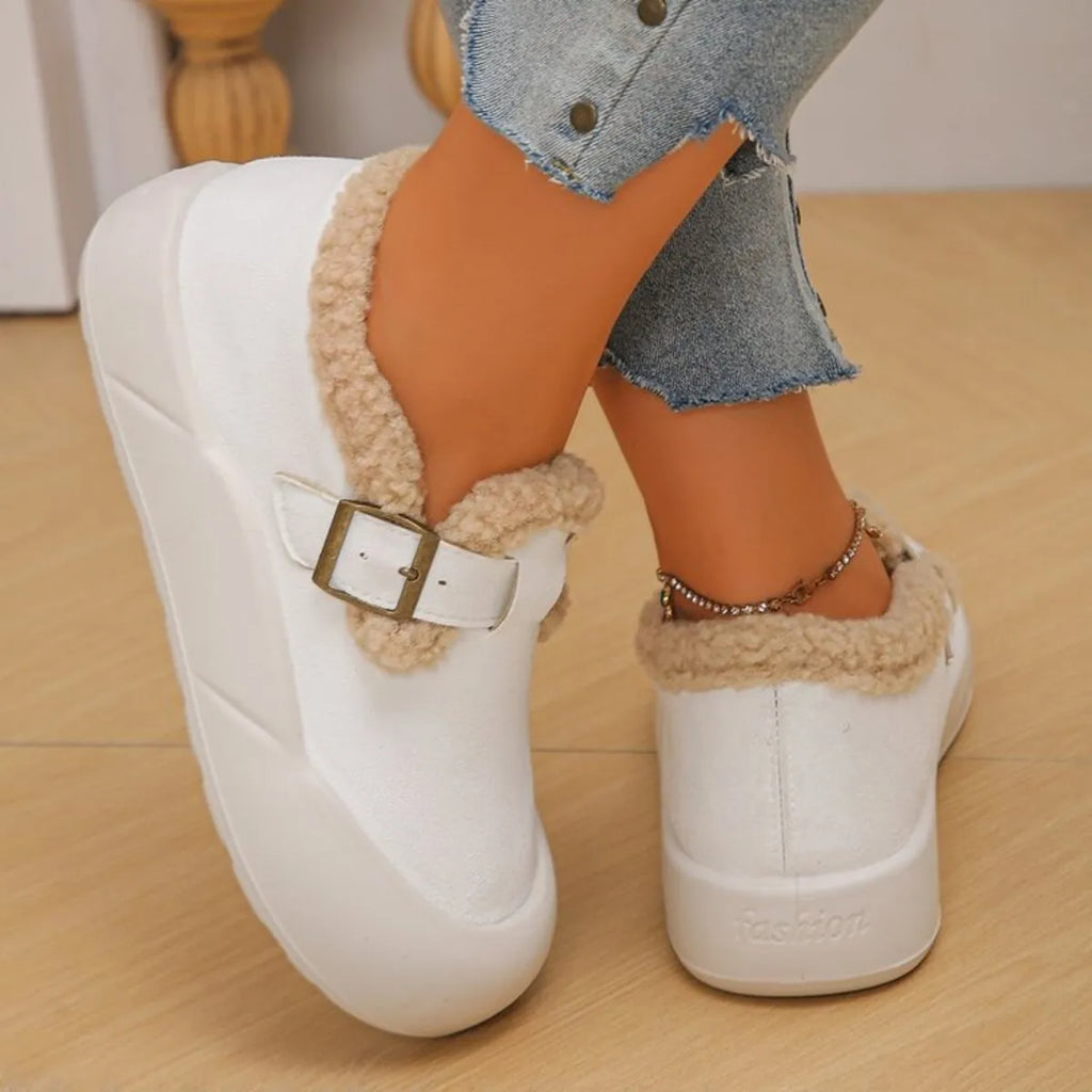Round Toe Platform Slip-Ons
