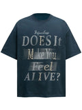 Men's Letter Round Neck Short Sleeve T-Shirt