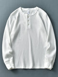 Men's Plus Size Button Detail Long Sleeve T-Shirt