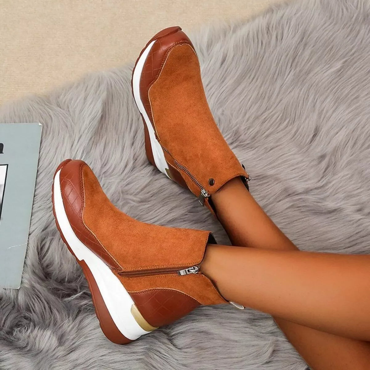 Side Zipper Ankle Boots