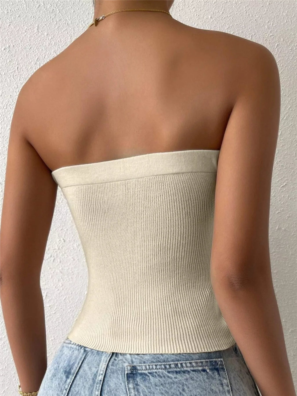Twist-Front Ribbed Knit Tube