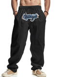 Men's Full Size Drawstring Letter Casual Pants Plus Size