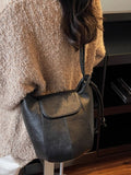 Knot Strap Bucket Crossbody Bag