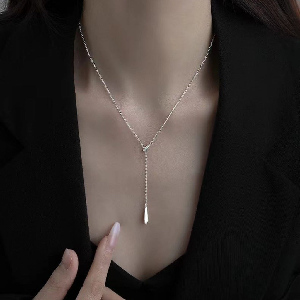 925 Sterling Silver Y-Shaped Pendant Necklace