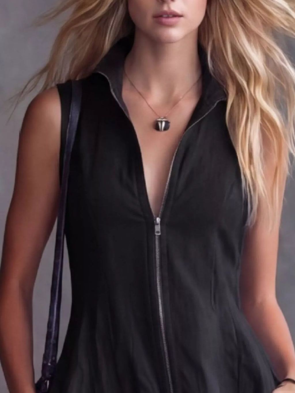 Full Size High-Low Ruffled Zip Front Dress Plus Size