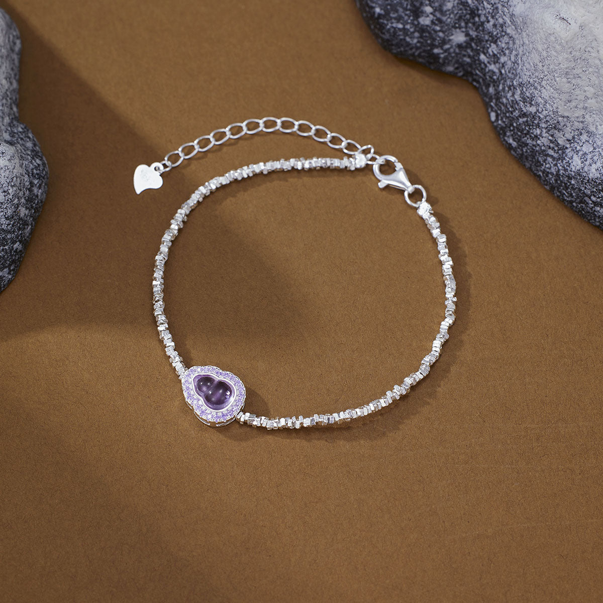 925 Sterling Silver Gourd Charm Bracelet