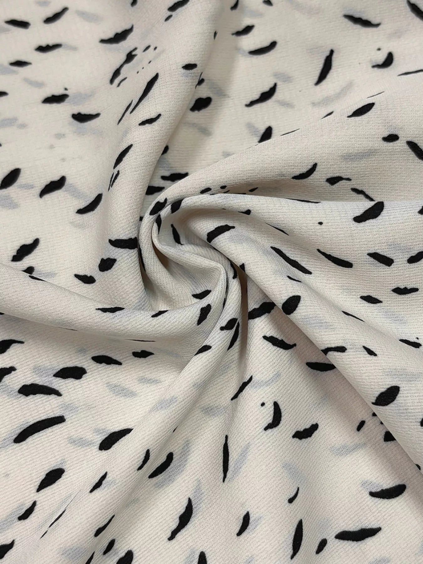 Ruffled Printed Tie Neck Long Sleeve Blouse