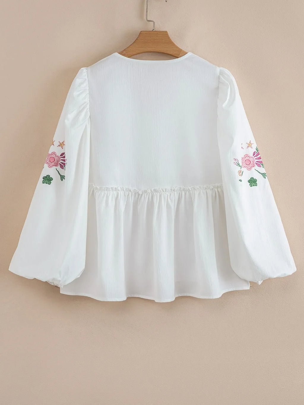 Flower V Neck Babydoll Blouse