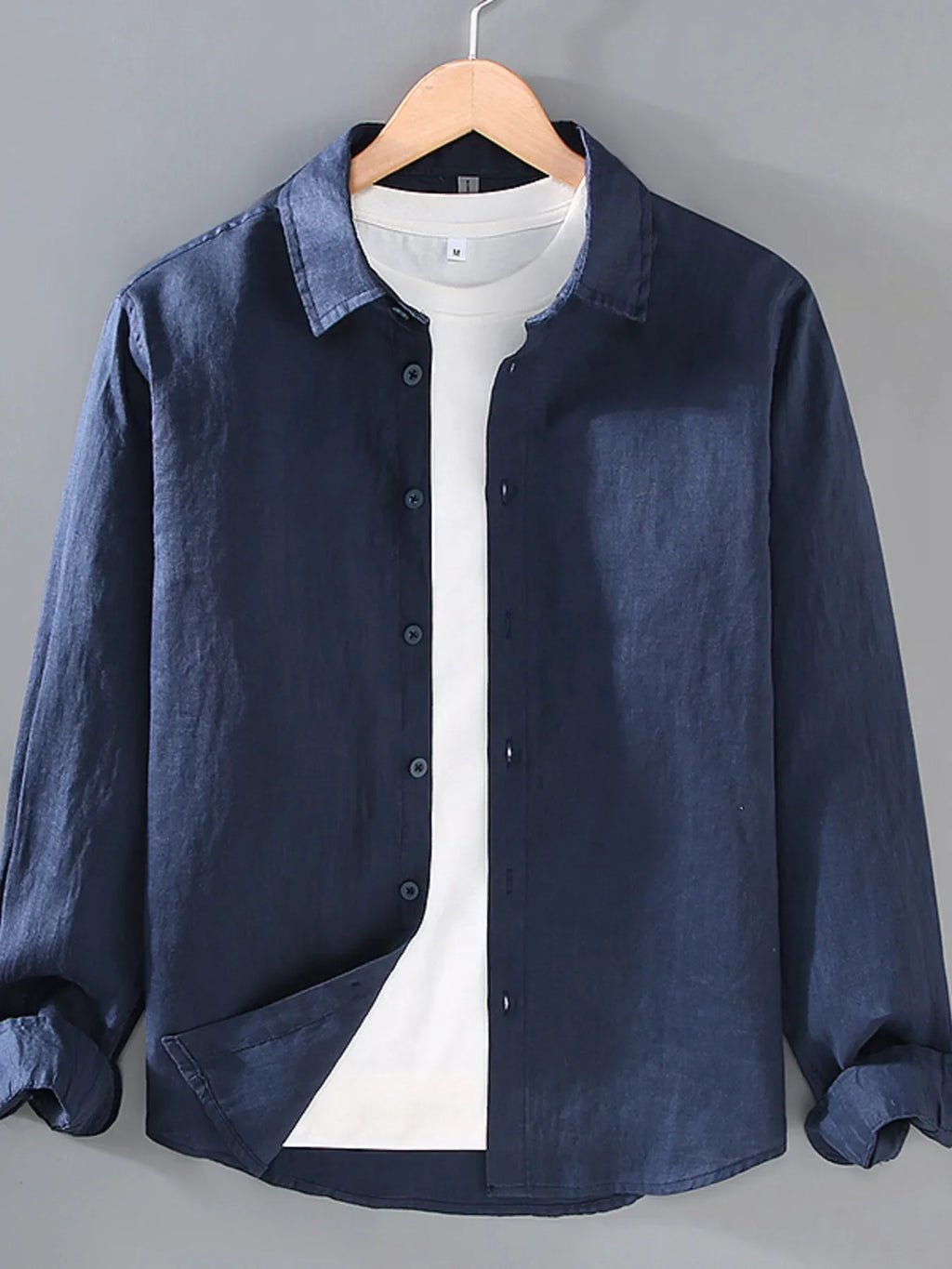 Men's Plus Size Button Up Long Sleeve Shirt