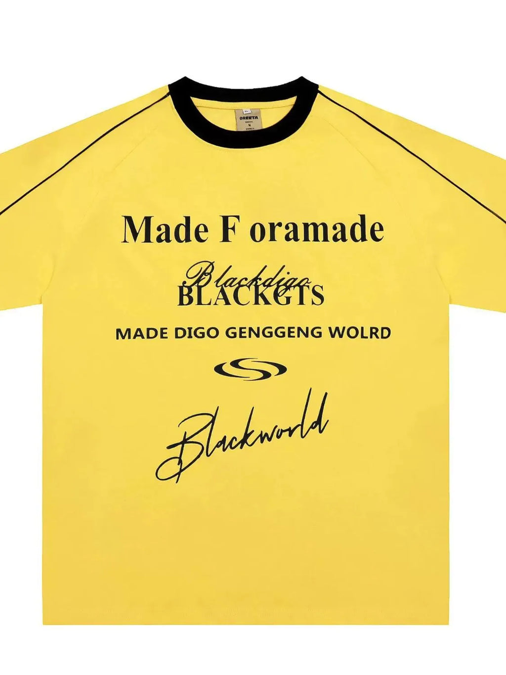 Men's Letter Round Neck Short Sleeve T-Shirt