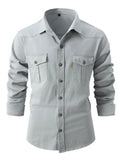 Men's Full Size Button Up Long Sleeve Shirt Plus Size