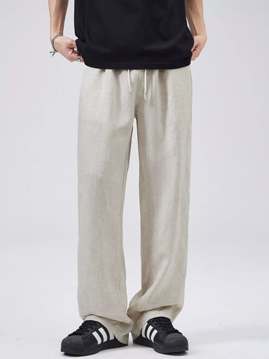 Men's Full Size Casual Loose-Fit Drawstring Pants Plus Size